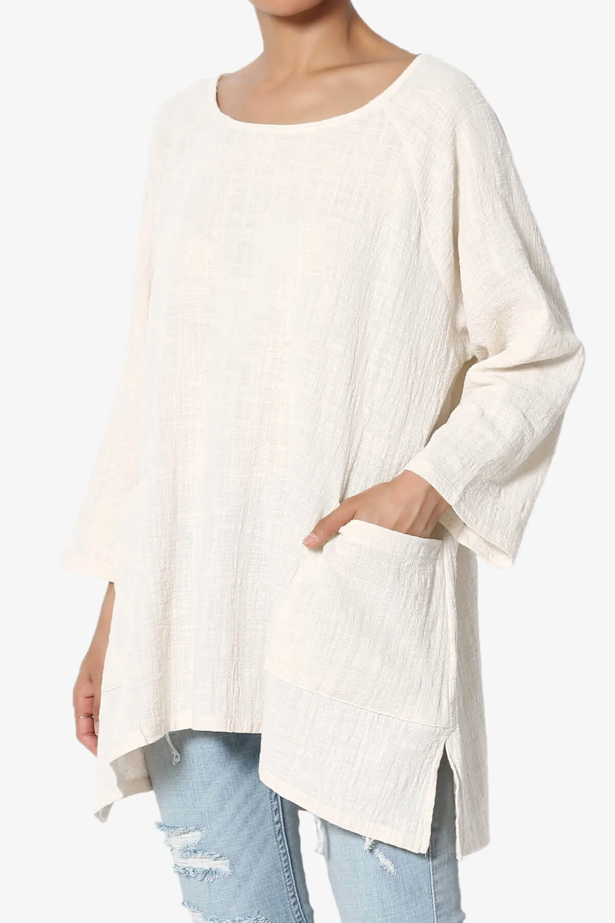 Nesta Gauze Pocket Cover Up Top PLUS
