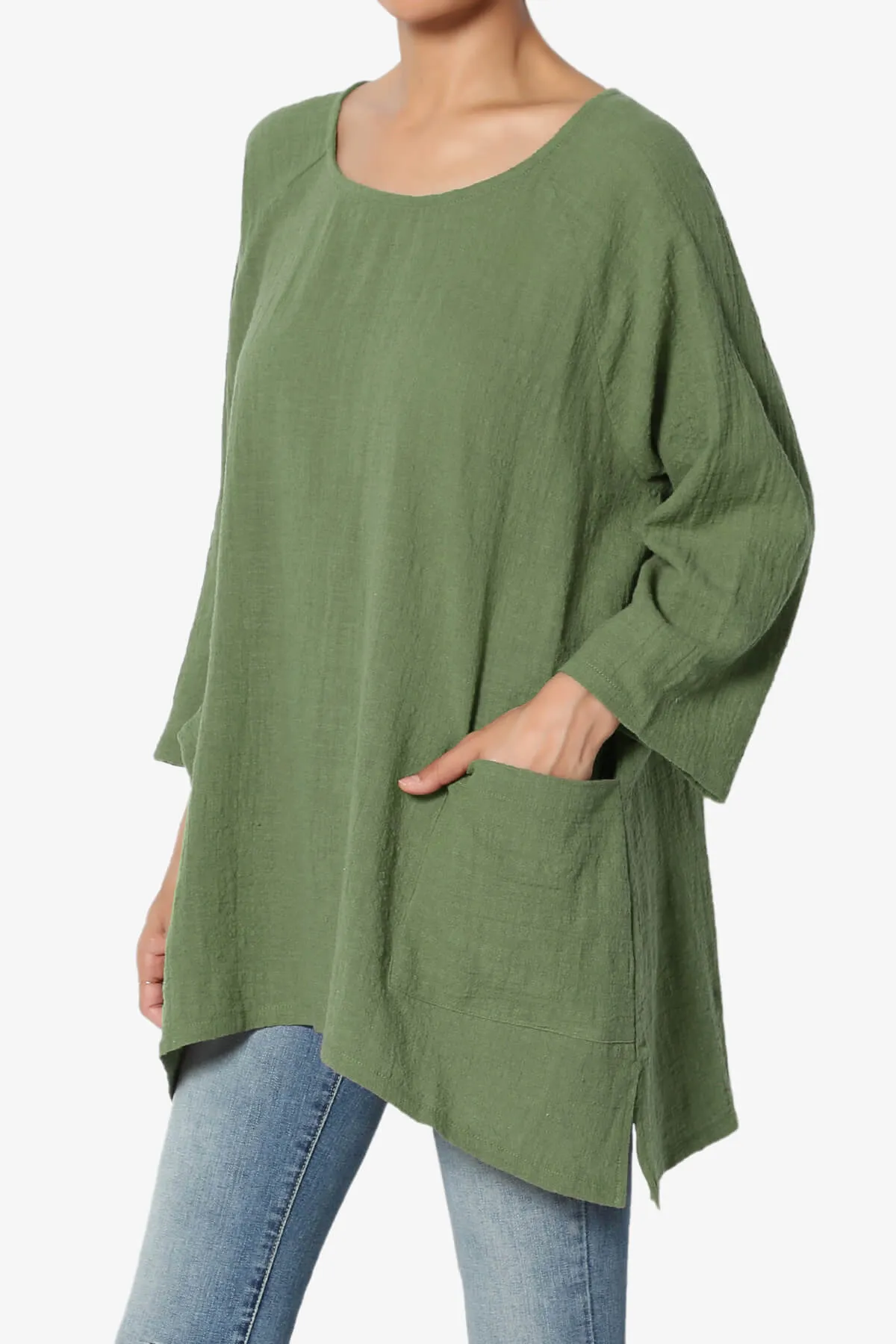 Nesta Gauze Pocket Cover Up Top PLUS