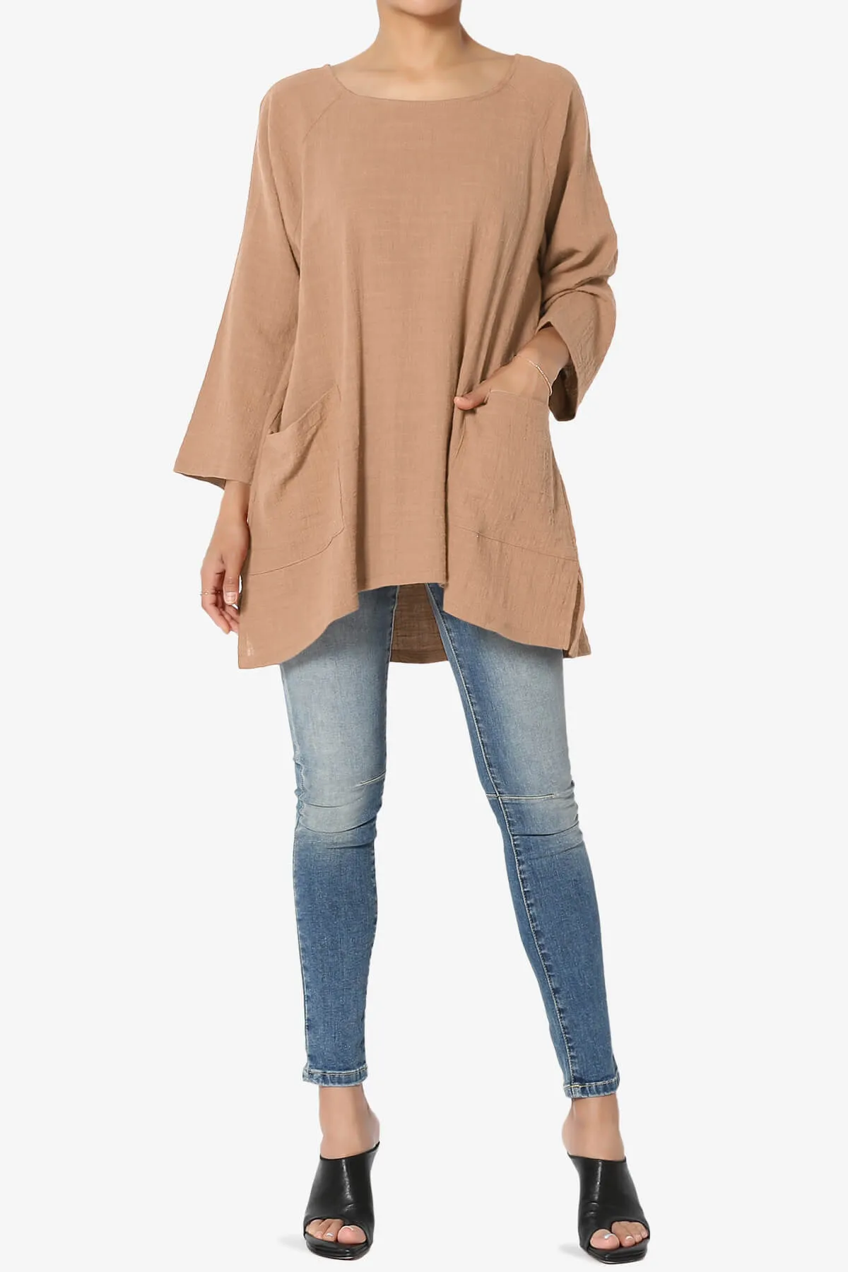 Nesta Gauze Pocket Cover Up Top PLUS