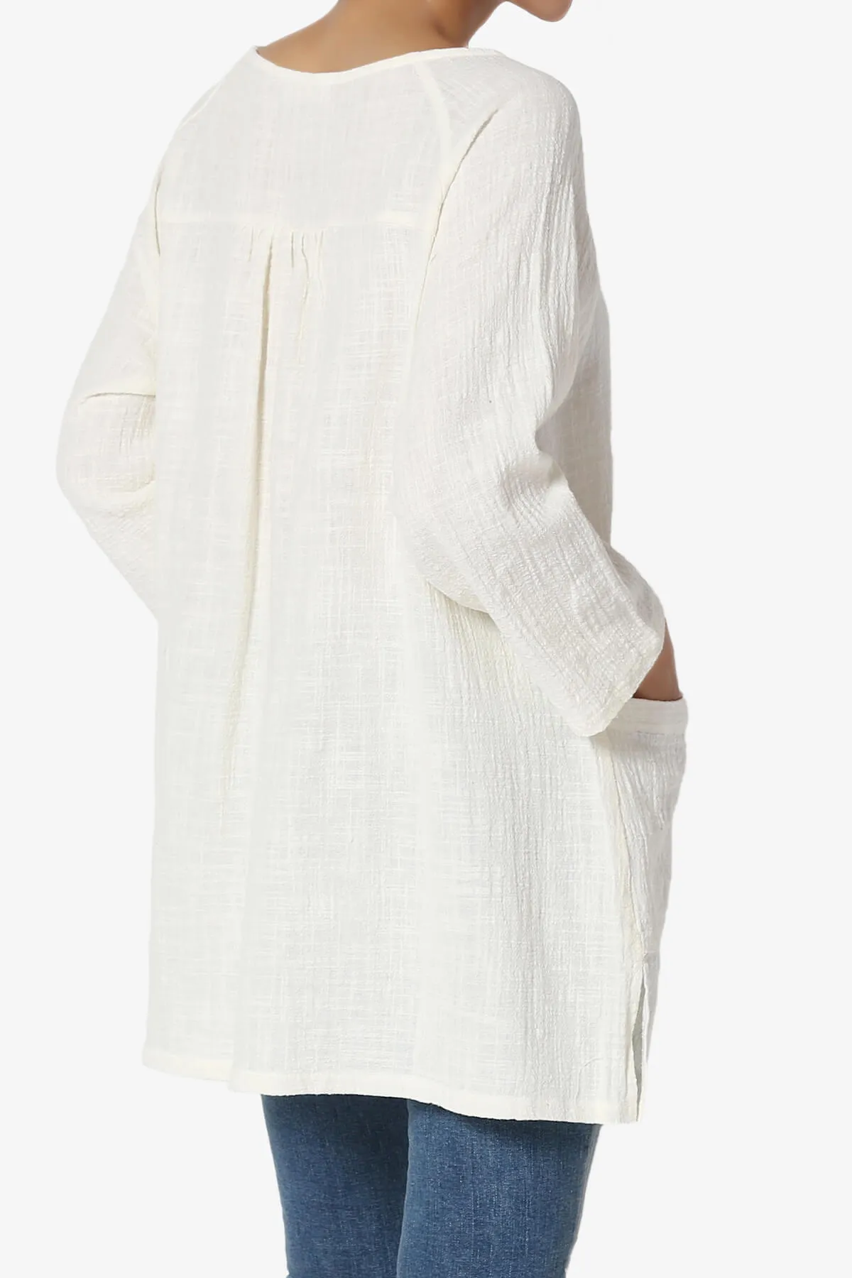 Nesta Gauze Pocket Cover Up Top PLUS
