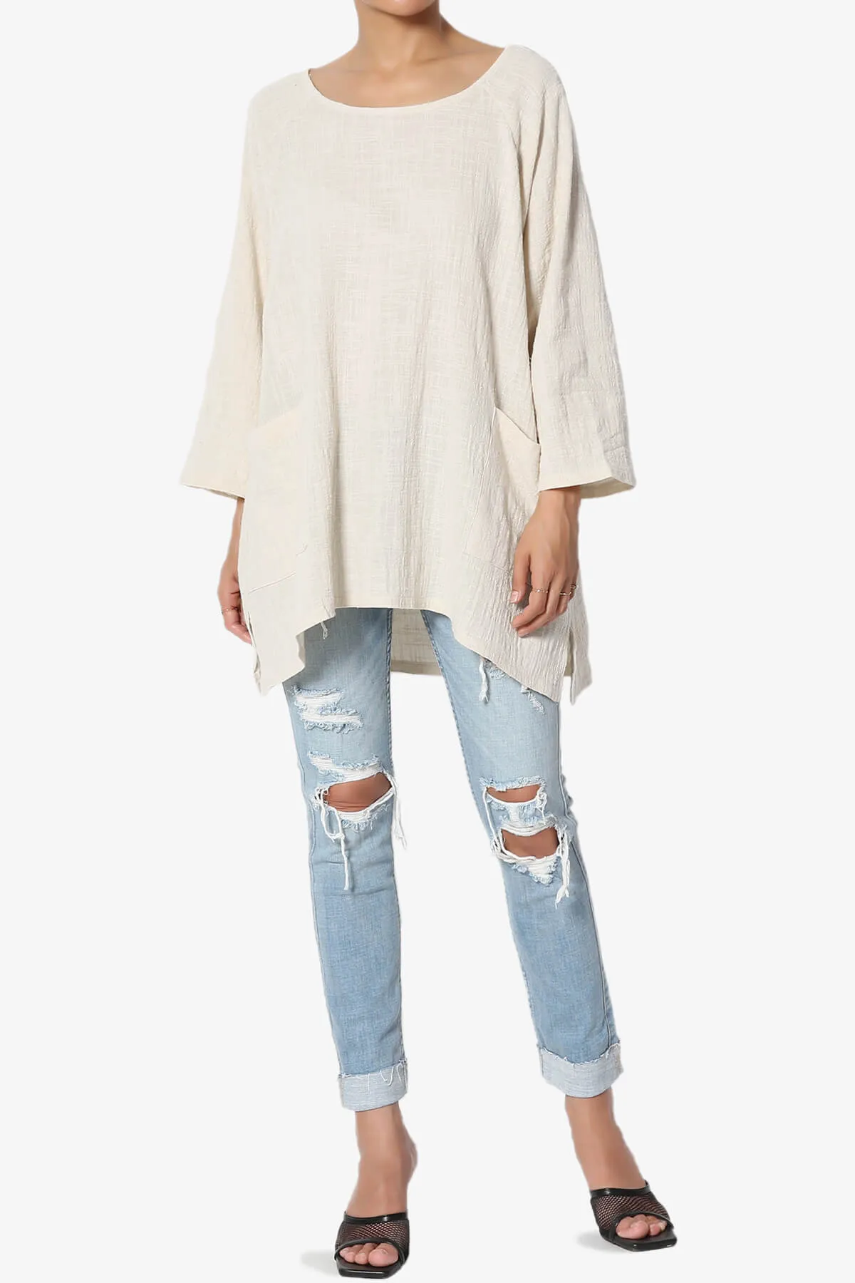 Nesta Gauze Pocket Cover Up Top PLUS