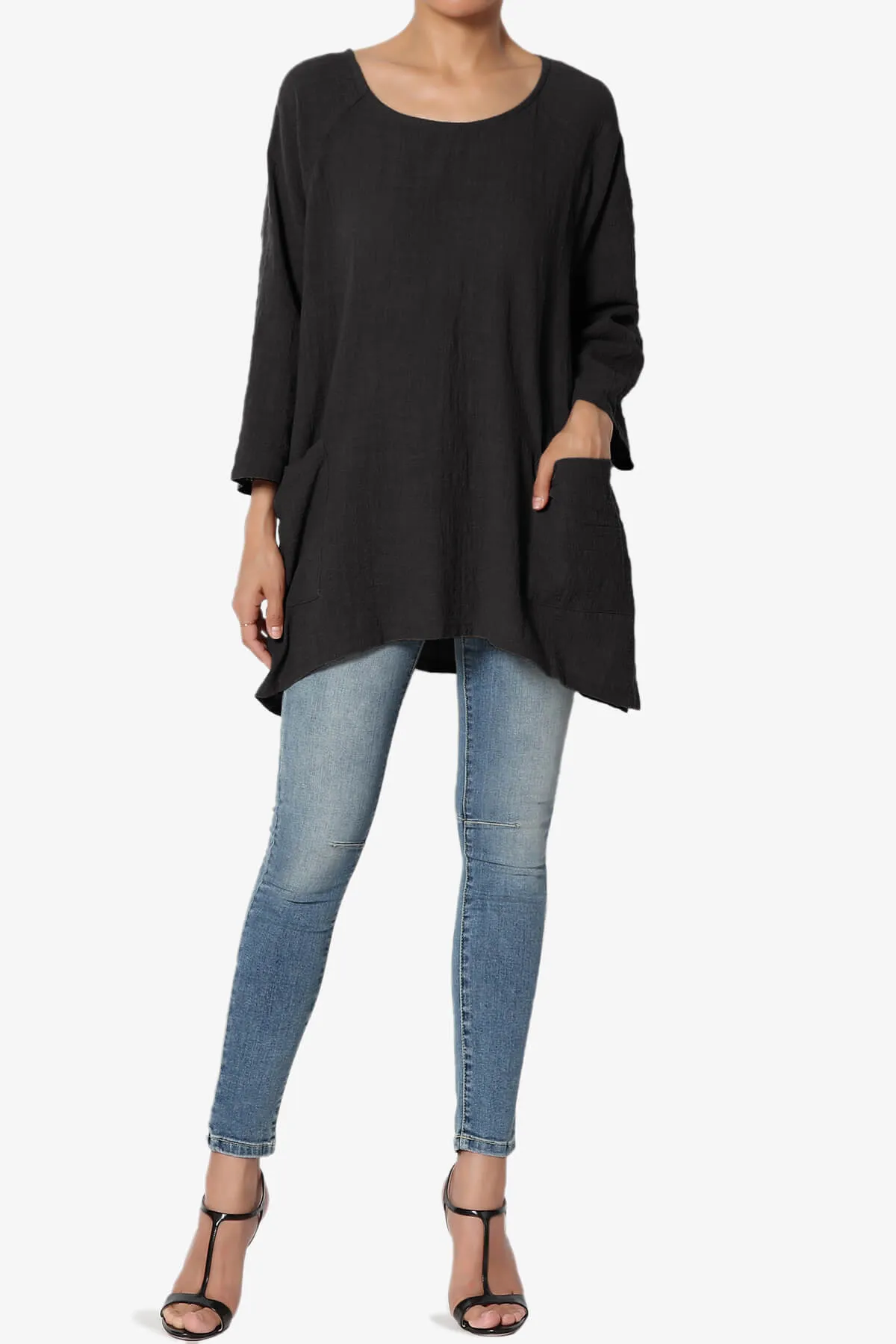 Nesta Gauze Pocket Cover Up Top PLUS