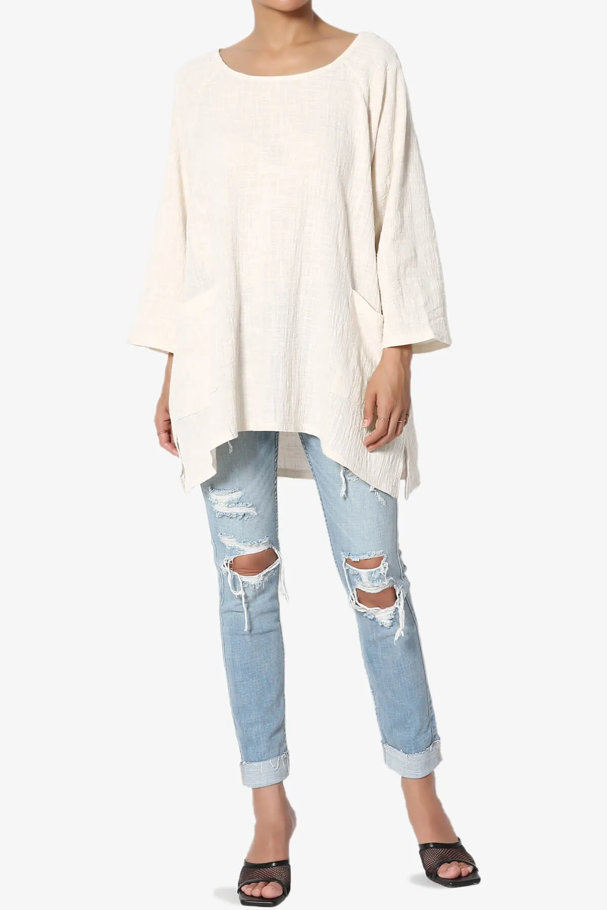 Nesta Gauze Pocket Cover Up Top PLUS