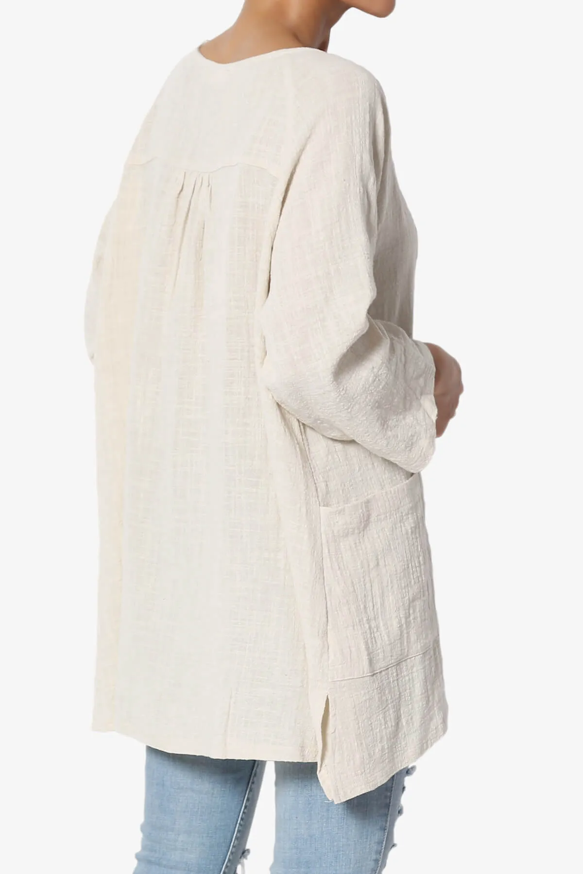 Nesta Gauze Pocket Cover Up Top PLUS