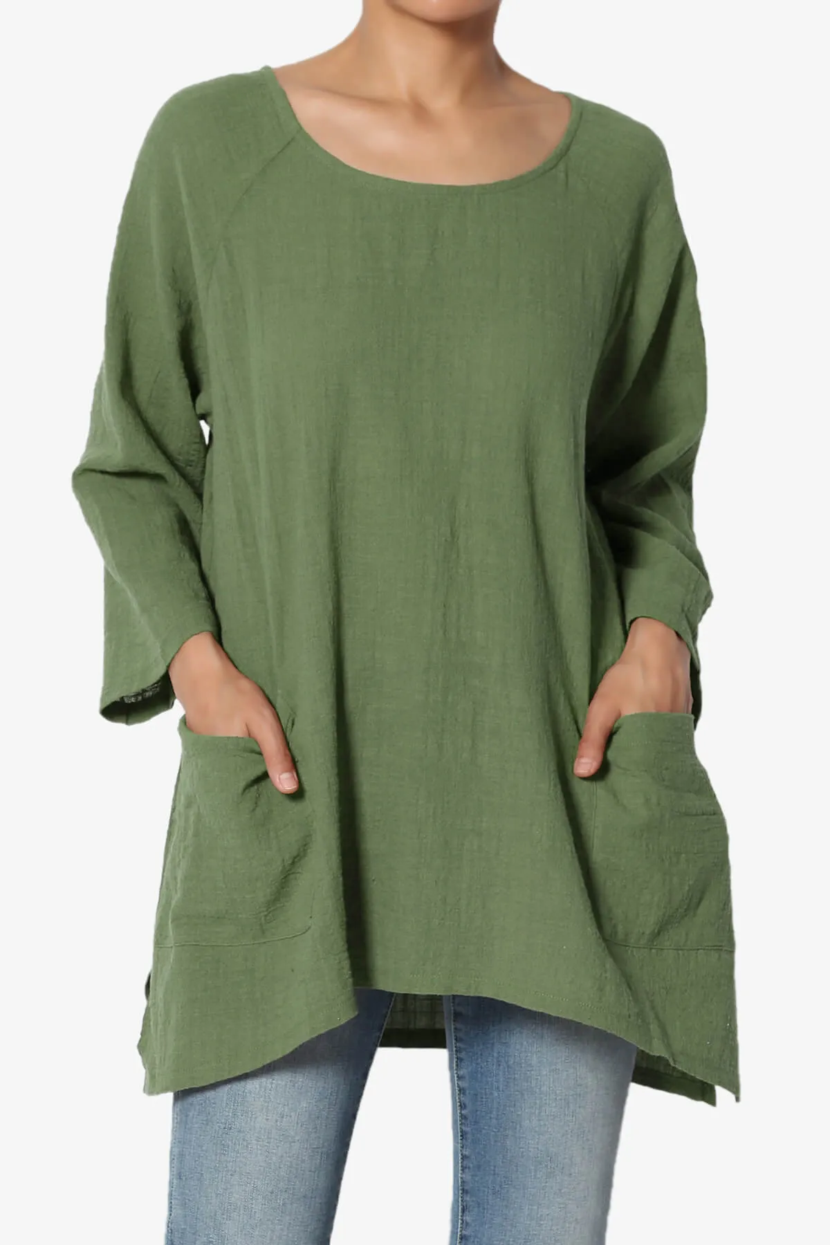 Nesta Gauze Pocket Cover Up Top PLUS