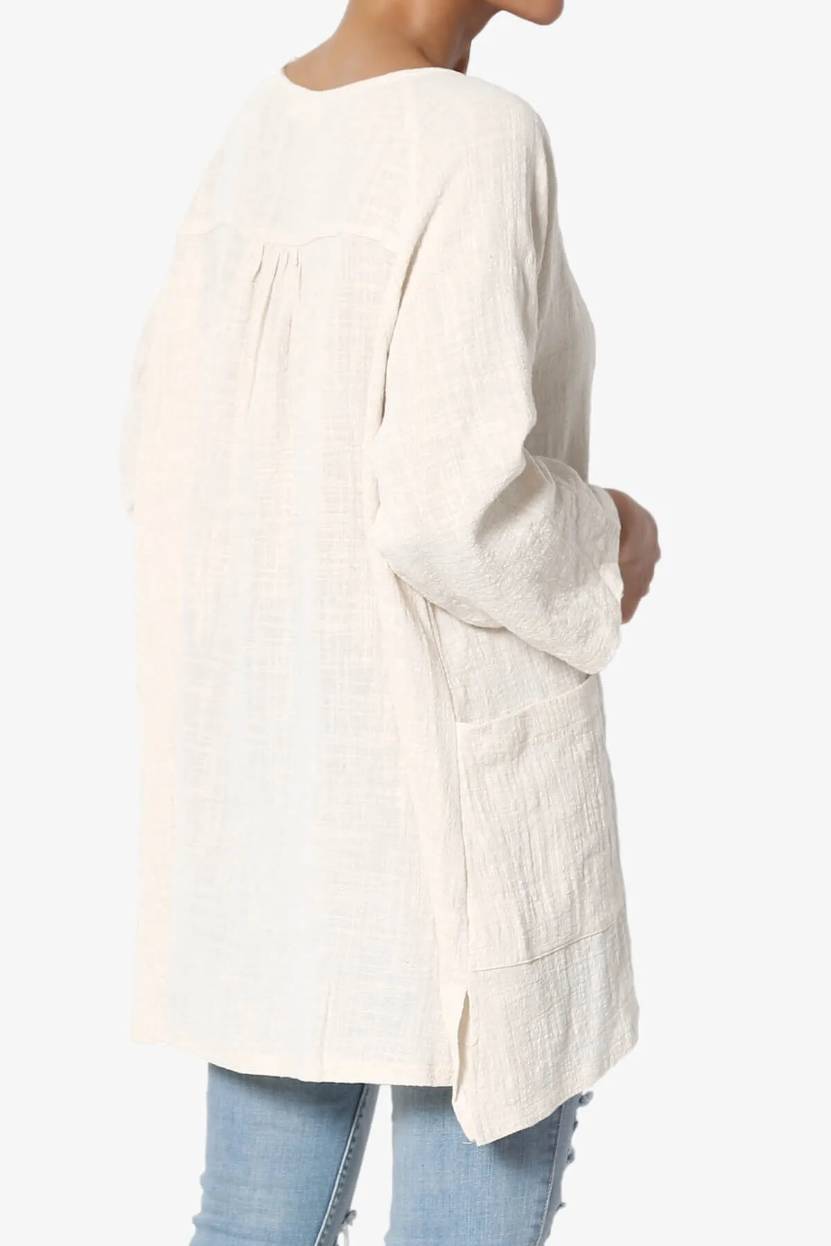 Nesta Gauze Pocket Cover Up Top PLUS