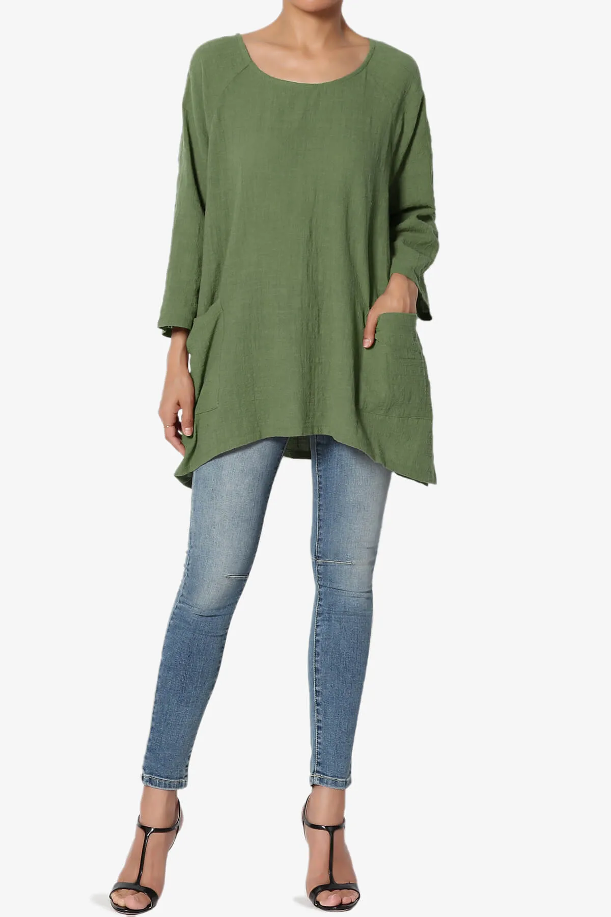 Nesta Gauze Pocket Cover Up Top PLUS