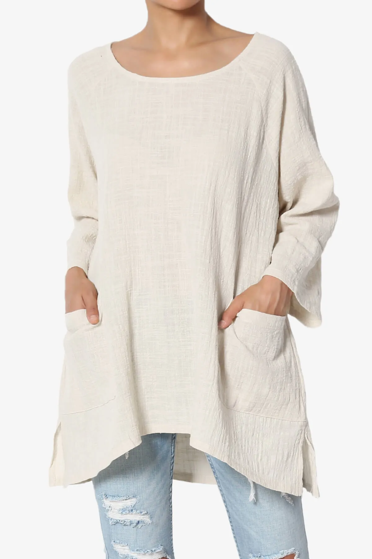 Nesta Gauze Pocket Cover Up Top PLUS