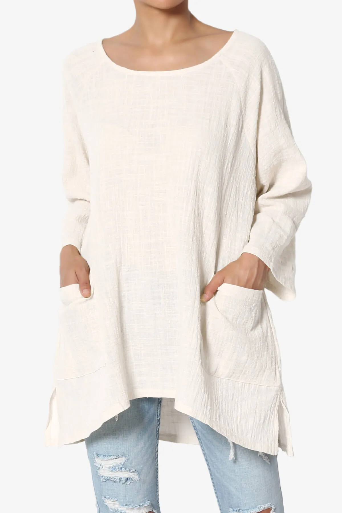 Nesta Gauze Pocket Cover Up Top PLUS