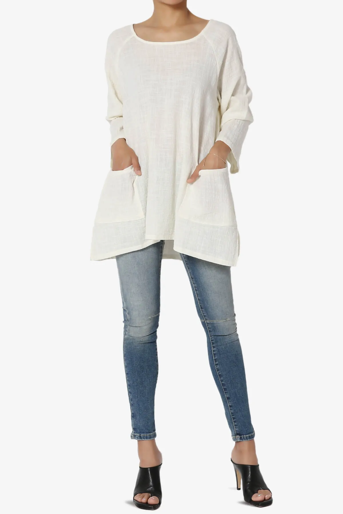 Nesta Gauze Pocket Cover Up Top PLUS