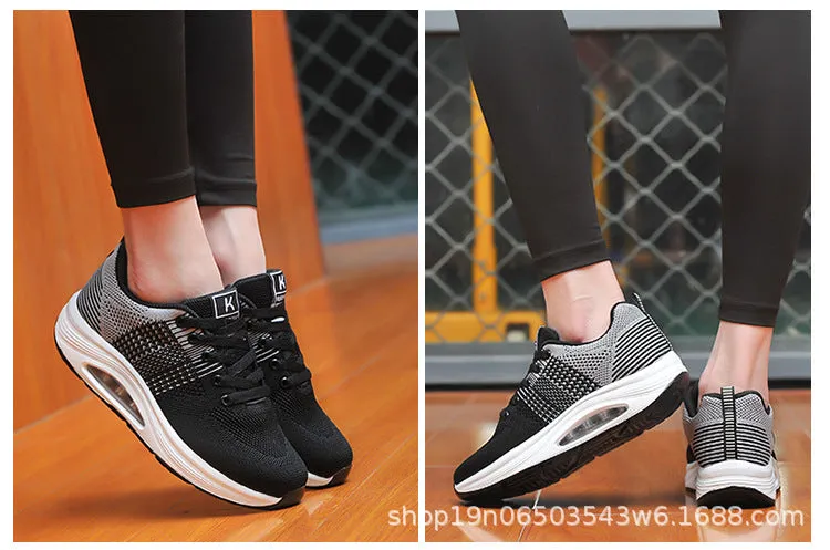 New Double Layer Air Spring Center Mesh Fitness Sneakers