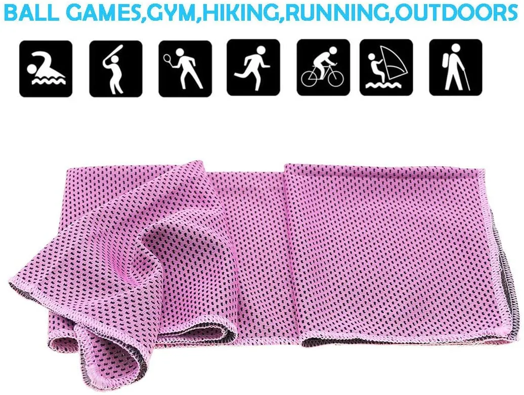 New in reusable bag! Cooling Towel 12x30 Inches,Ice Sport Towel Neck Cooler for Instant Cooling, for Yoga,Workout,Gym,Running,Travel,Camping,Golf & All Outdoor Activities! Pink!