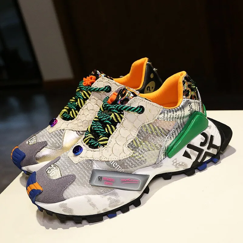 New Women's Shoes Thick Soled Student Casual Shoes Mesh Breathable Sneakers Single Shoes