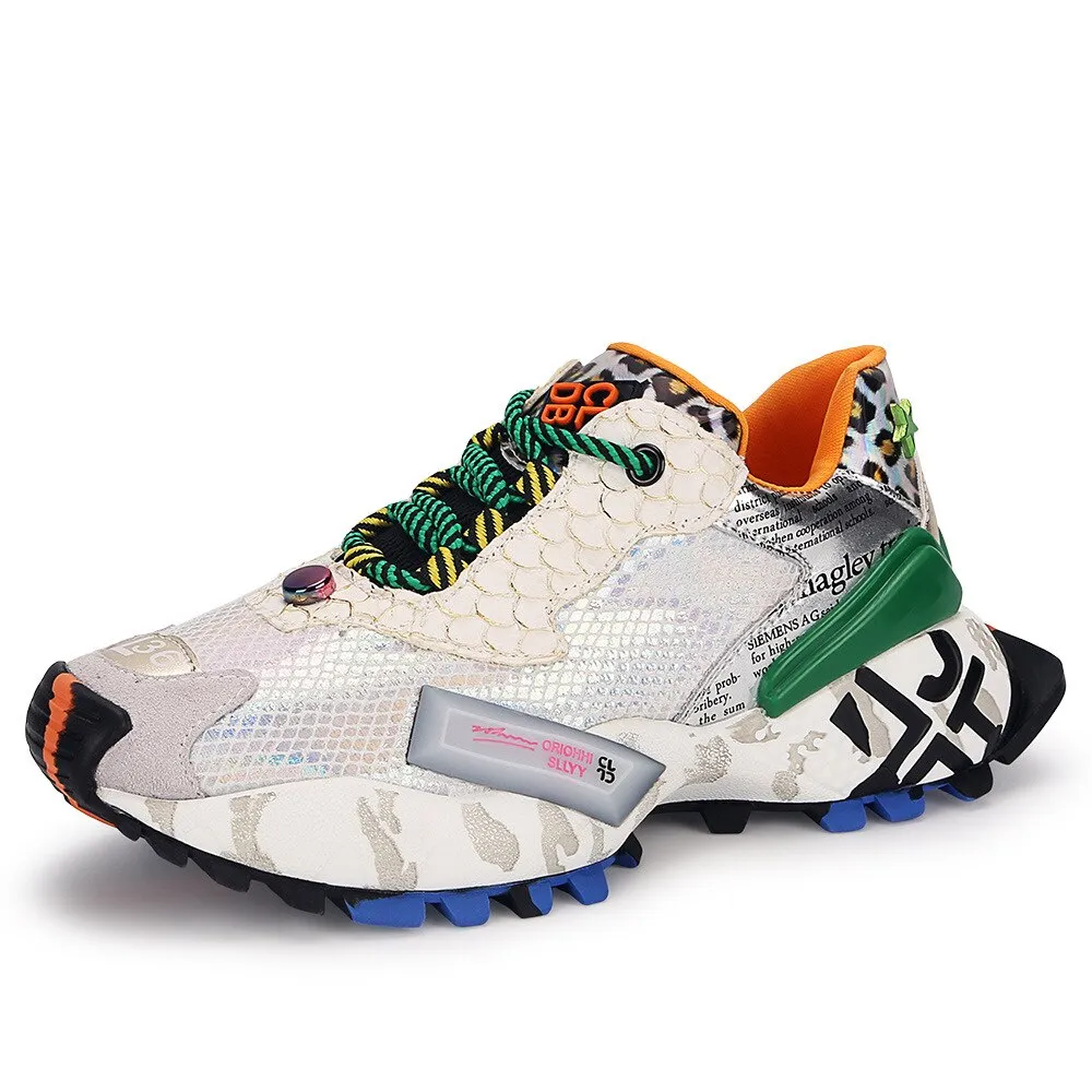 New Women's Shoes Thick Soled Student Casual Shoes Mesh Breathable Sneakers Single Shoes
