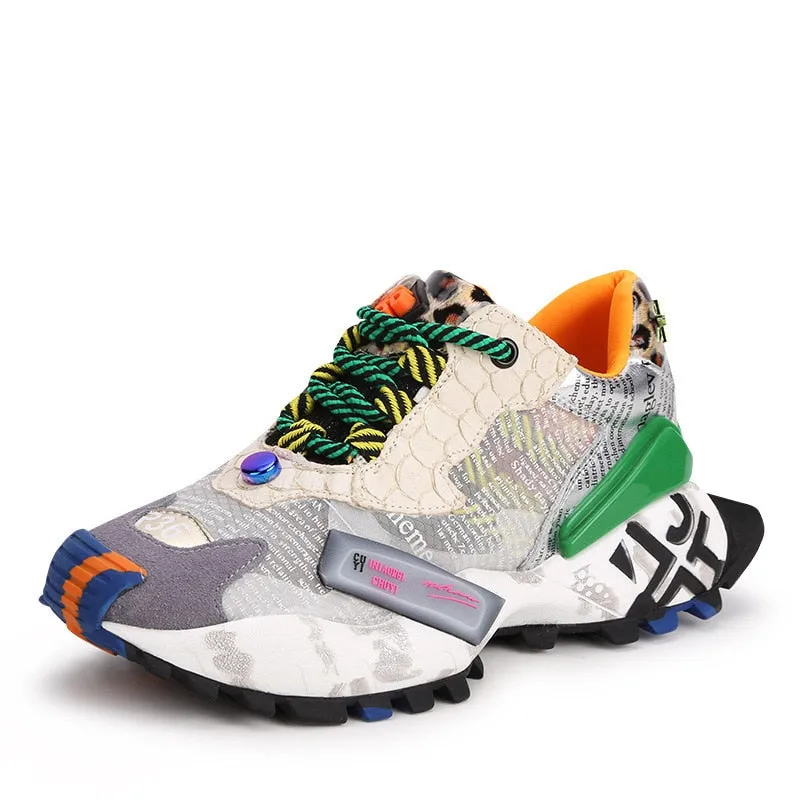 New Women's Shoes Thick Soled Student Casual Shoes Mesh Breathable Sneakers Single Shoes