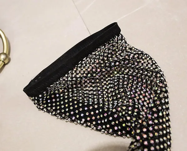 Nightclub Rhinestone Bling Summer Sunscreen Breathable Pointed Toe Super High Heels