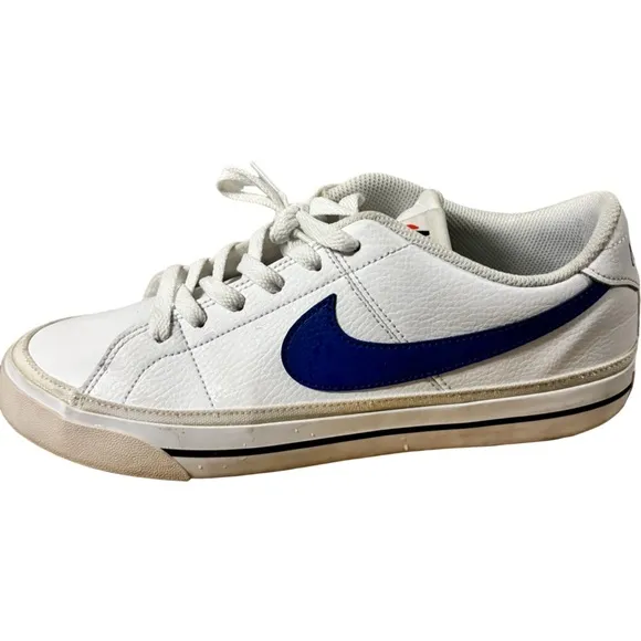 Nike Court Legacy CU4150-101 Men's shoes white blue leather  Low Top Size 9.5