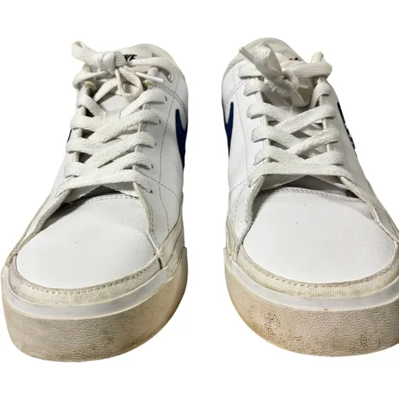 Nike Court Legacy CU4150-101 Men's shoes white blue leather  Low Top Size 9.5