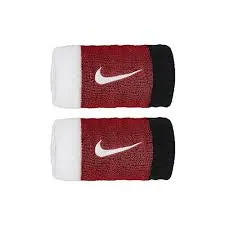 Nike Doublewide Wristbands (White/Red) - 2023 NEW ARRIVAL