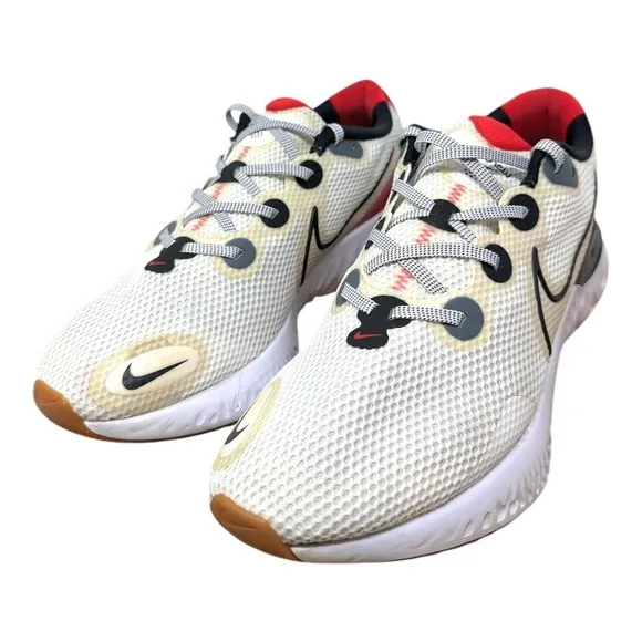 Nike Men's Renew Run Race Running Shoe 13 White University Red CW5231-100