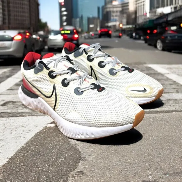 Nike Men's Renew Run Race Running Shoe 13 White University Red CW5231-100