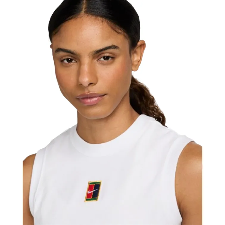NikeCourt Dri-FIT Women's White Cropped Tennis Tank Top