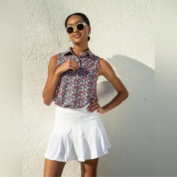 NWT KENNY FLOWERS Women Small The Classic White Country Club Skort Activewear