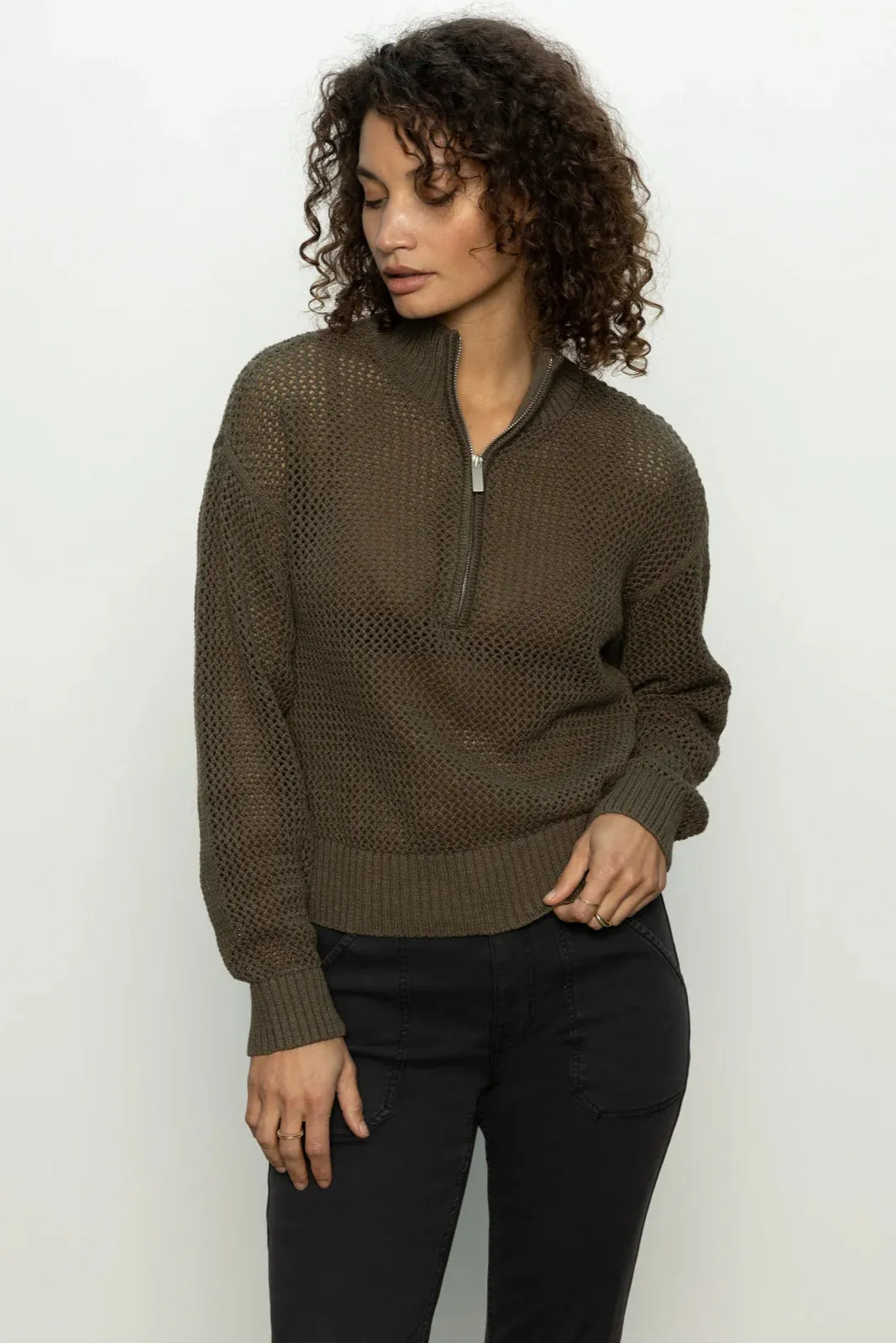 Open Knit 1/2 Zip Kalamata