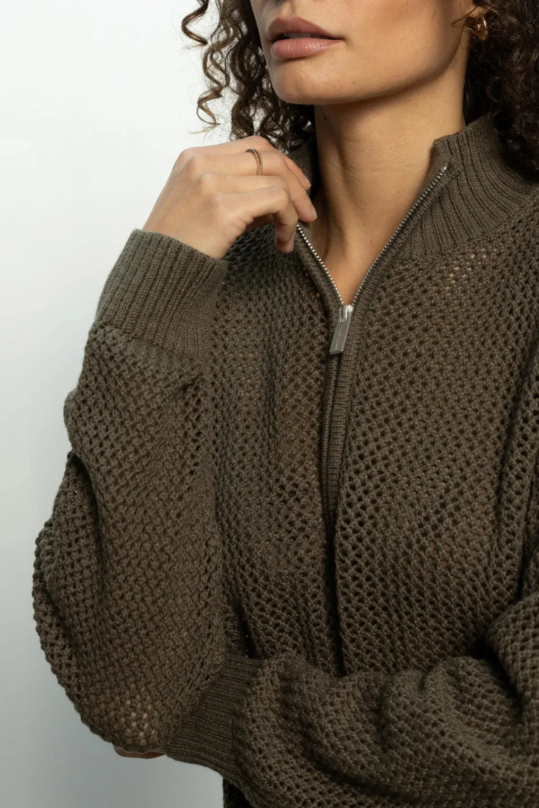 Open Knit 1/2 Zip Kalamata