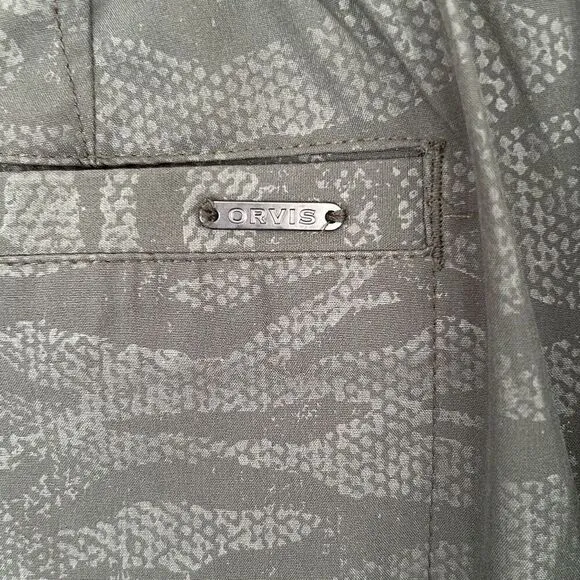 Orvis army green camp print skort, size XL