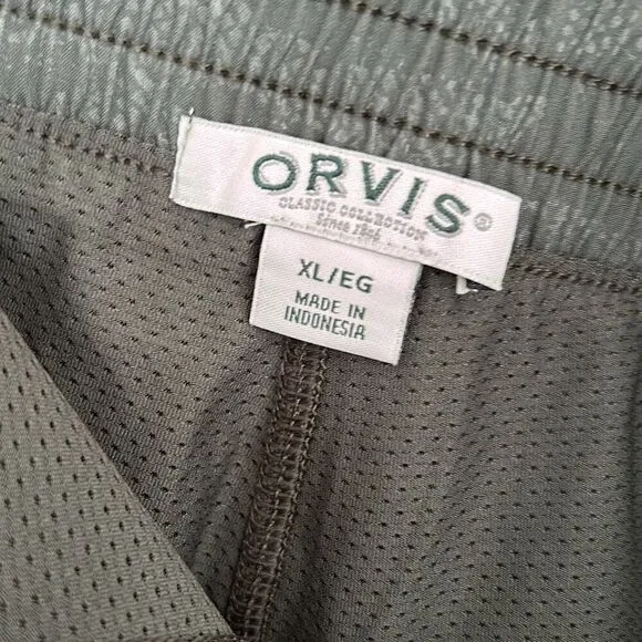 Orvis army green camp print skort, size XL