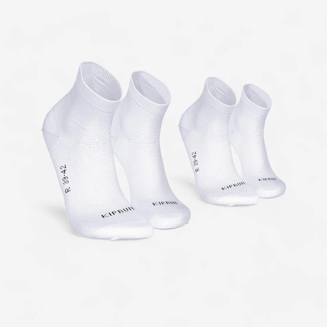 PACK OF 2 PAIRS OF RUN500 FINE CREW RUNNING SOCKS