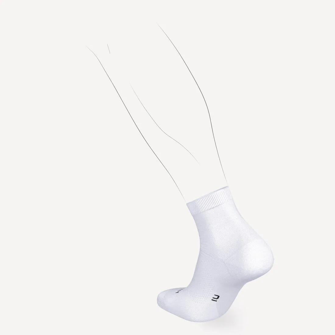 PACK OF 2 PAIRS OF RUN500 FINE CREW RUNNING SOCKS