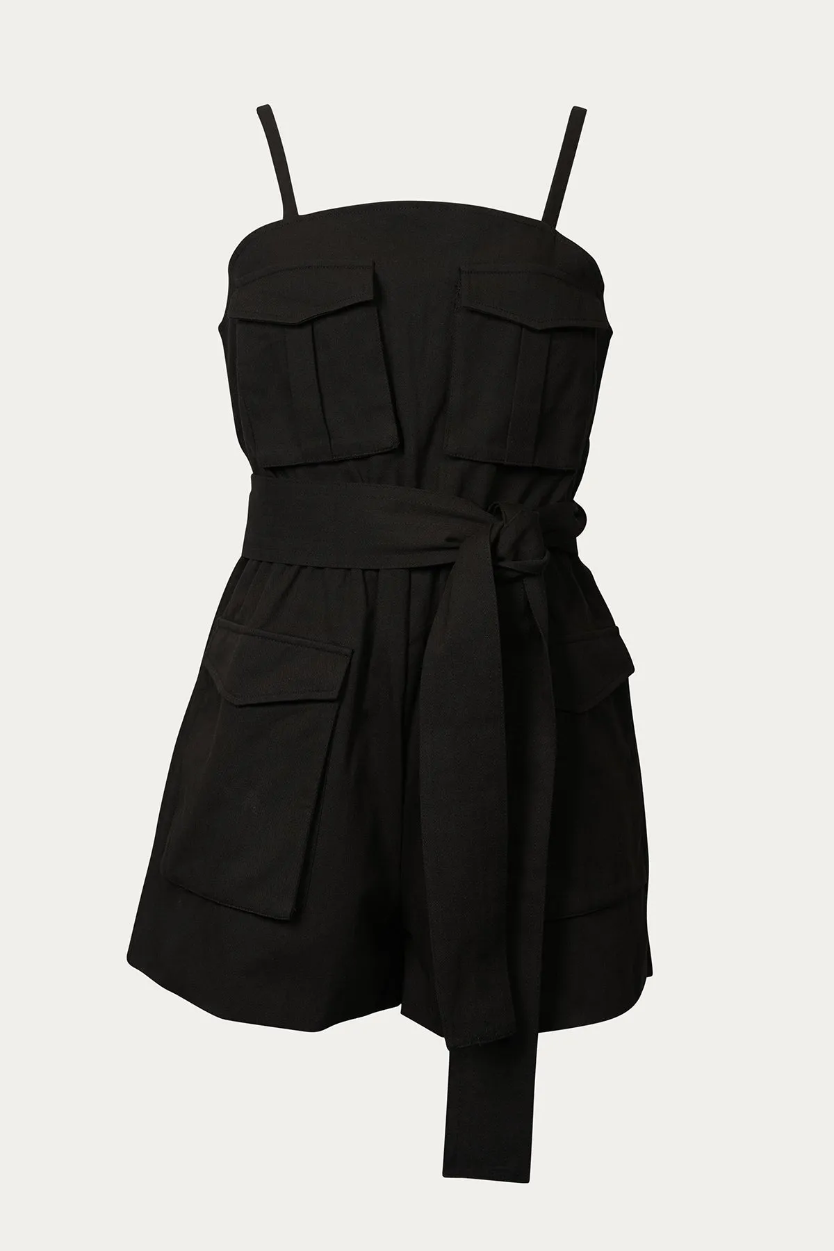 PELICANO BELTED COTTON-TWILL PLAYSUIT