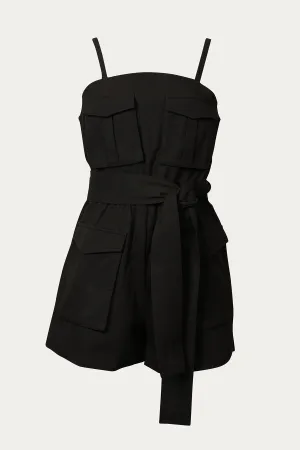 PELICANO BELTED COTTON-TWILL PLAYSUIT
