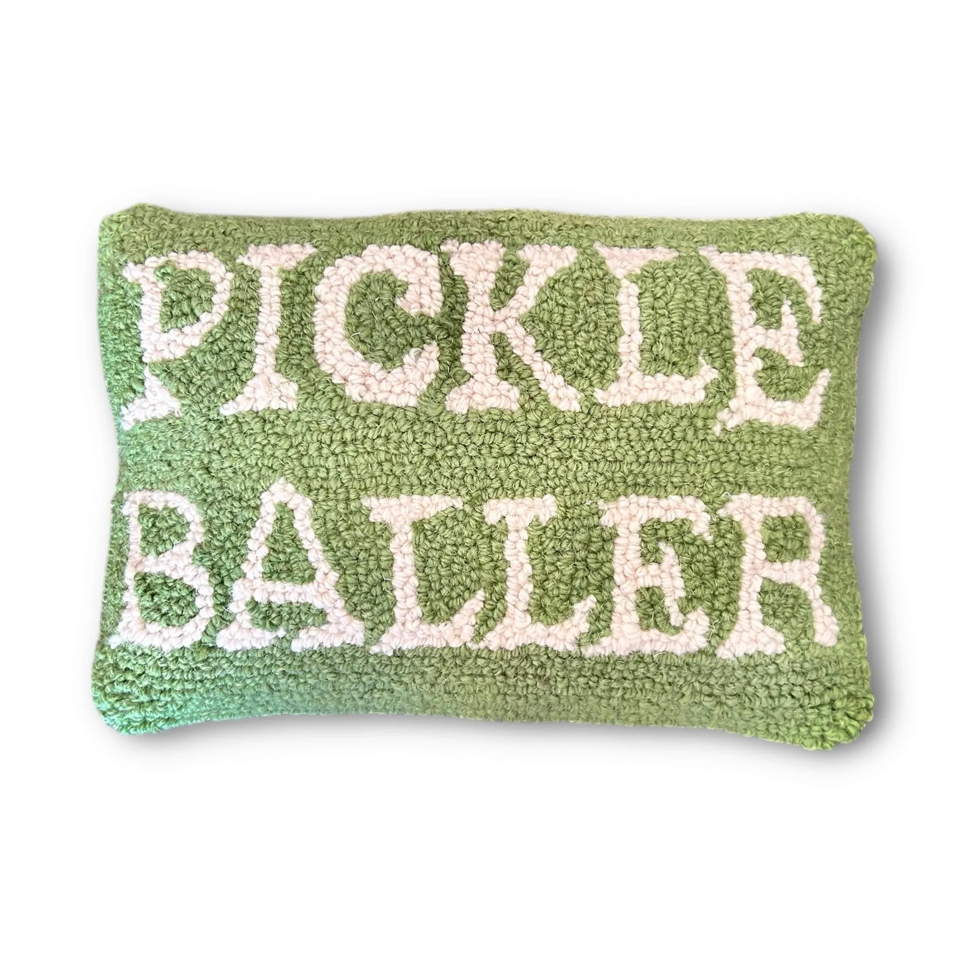 Pickle Baller Hooked Pillow