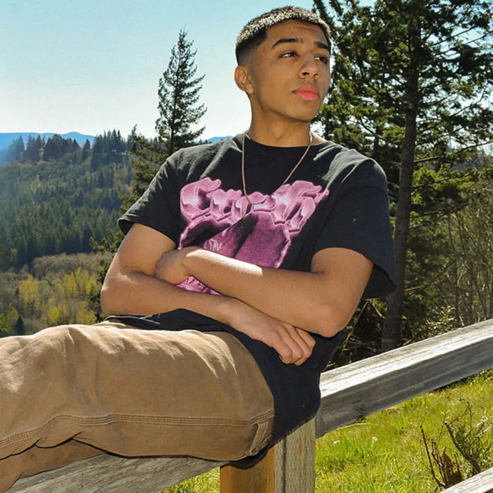 Pink Thumping Heart Print T-Shirt