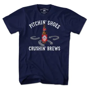 Pitchin' Shoes Crushin' Brews T-Shirt