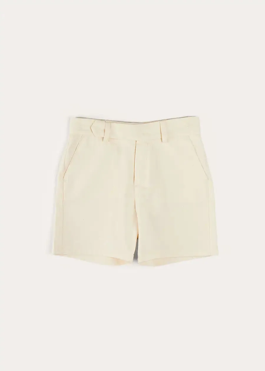 Plain Linen Shorts in White (4-10yrs)