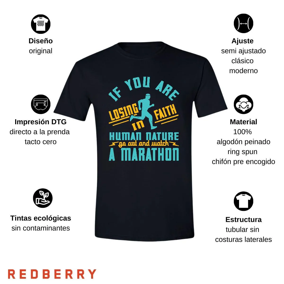 Playera Hombre Running Correr Maratón RN1014