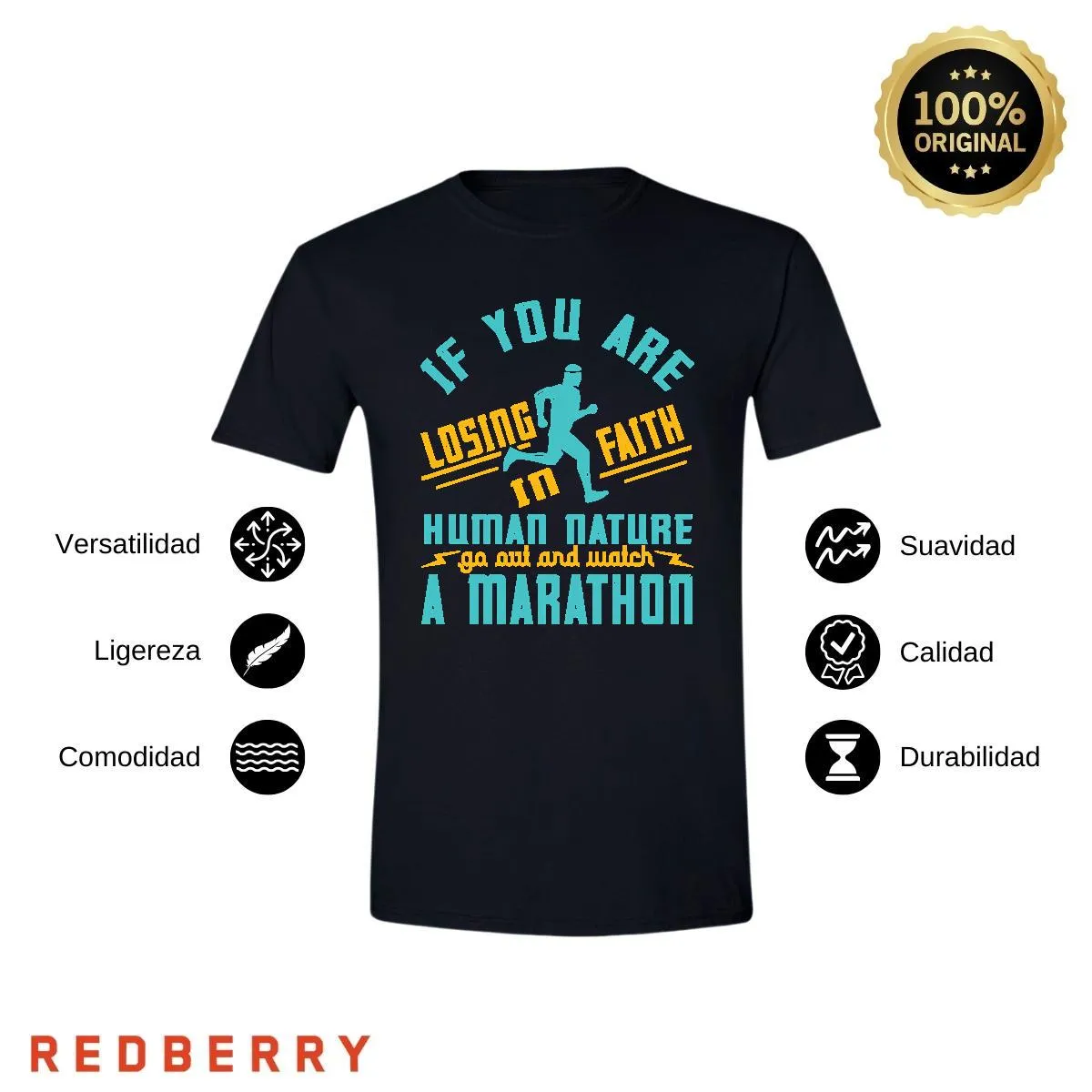 Playera Hombre Running Correr Maratón RN1014