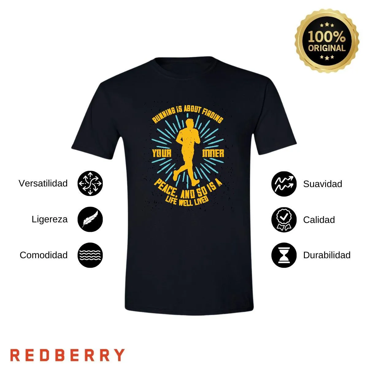 Playera Hombre Running Correr Maratón RN1029