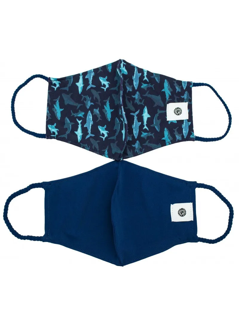 Pom Masks by Pomchies - Sharks / Solid Navy Blue