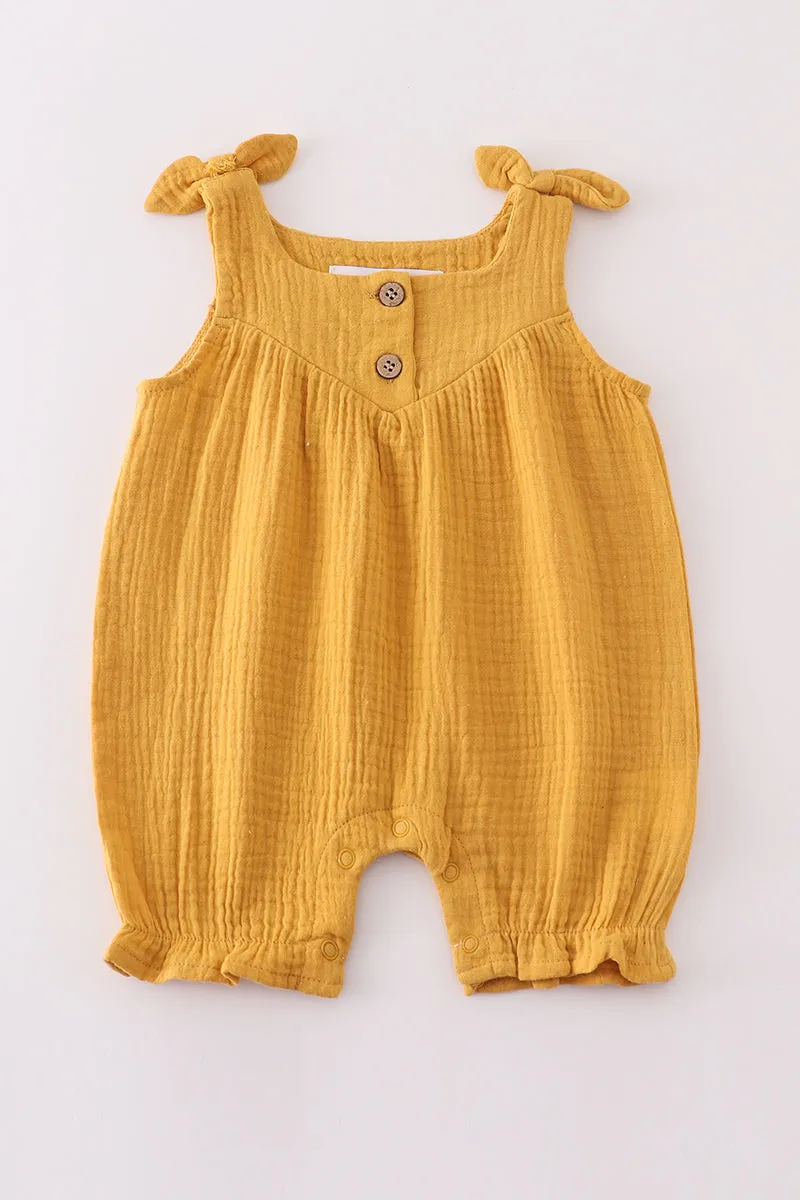 Premium Yellow Muslin Bow Bubble