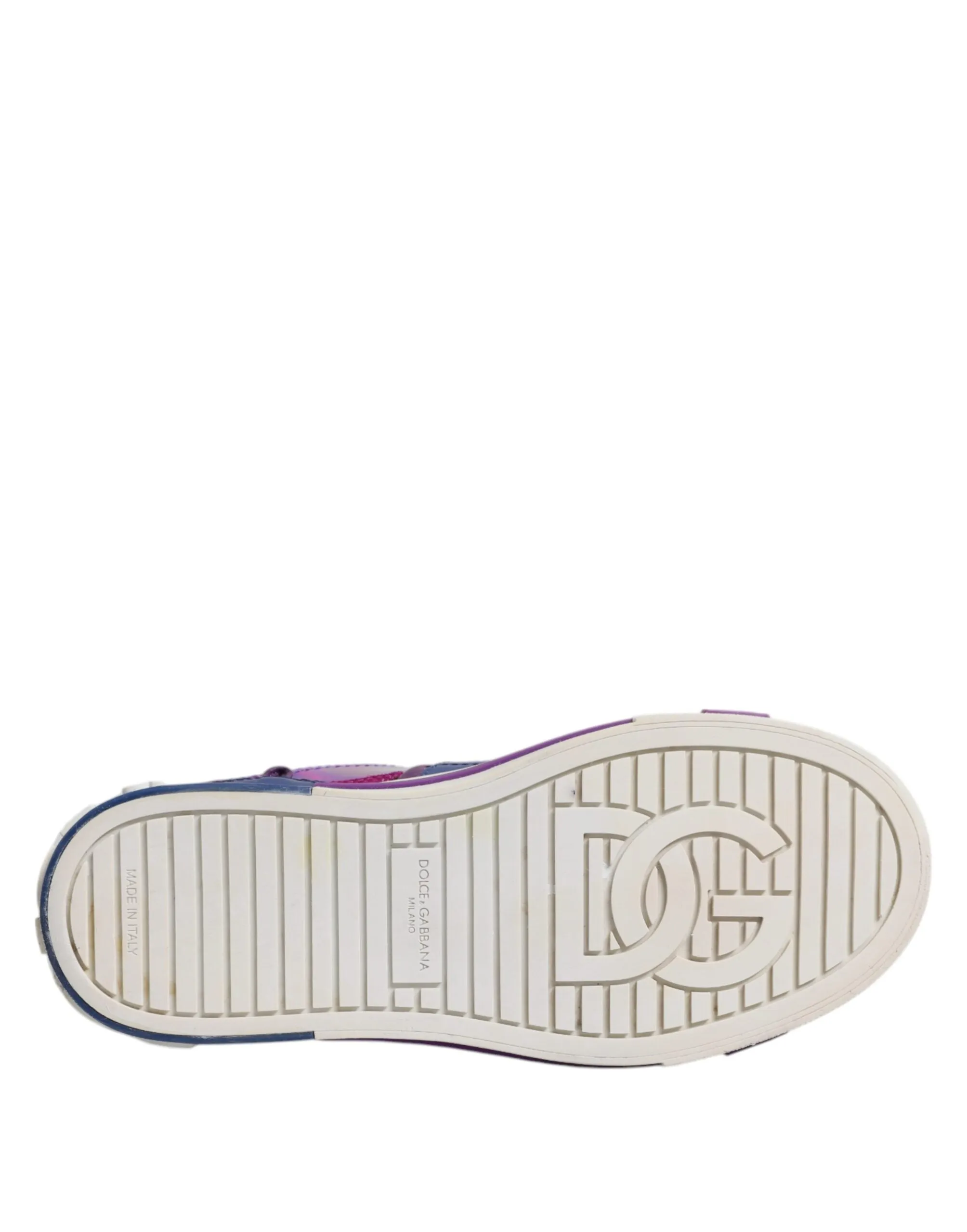 Purple Leather DG Logo Low Top Sneakers Shoes