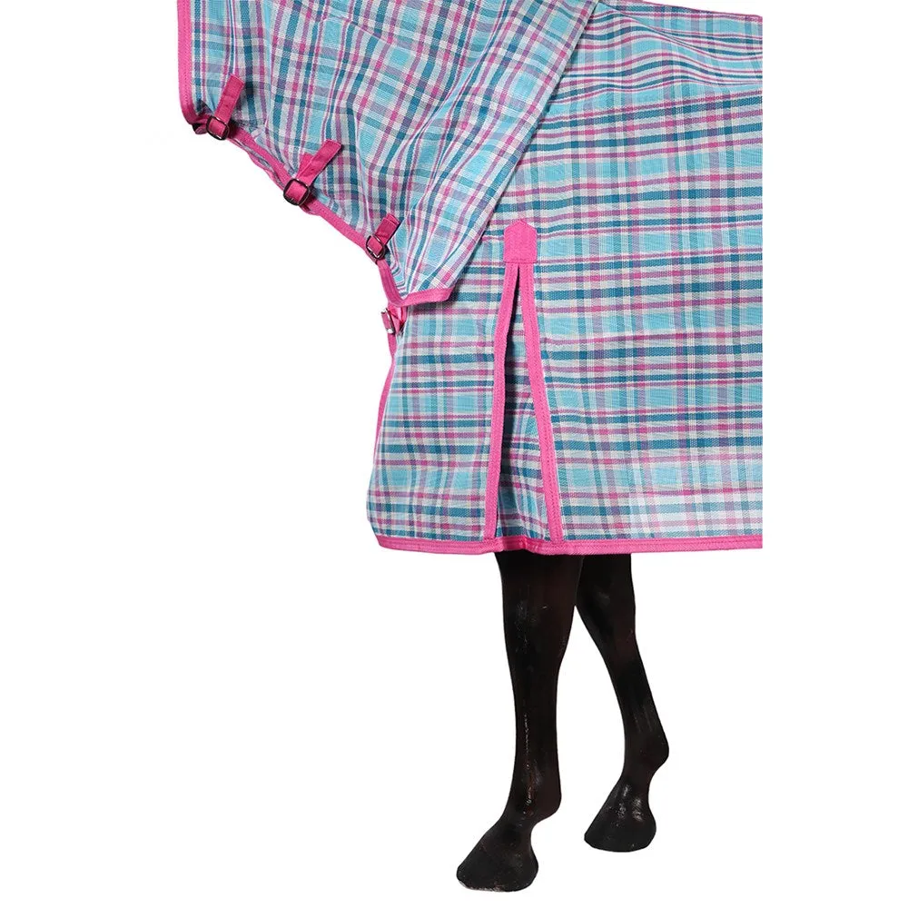 PVC Shade Mesh Horse Rug Combo Ice Blue & Pink