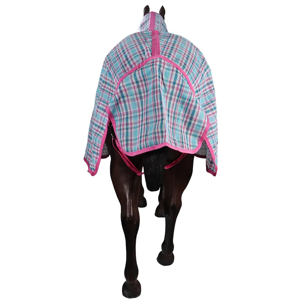 PVC Shade Mesh Horse Rug Combo Ice Blue & Pink