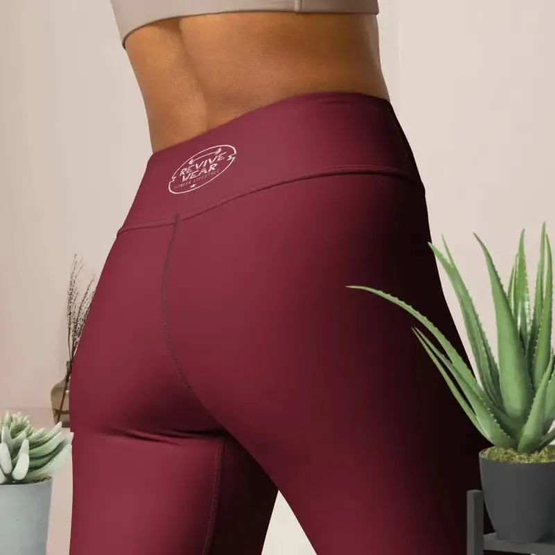 Red Floral Blossom Yoga Workout Leggings