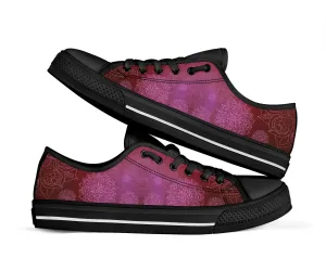 Red Pink Mandala Peace - Low Top Sneakers Shoes