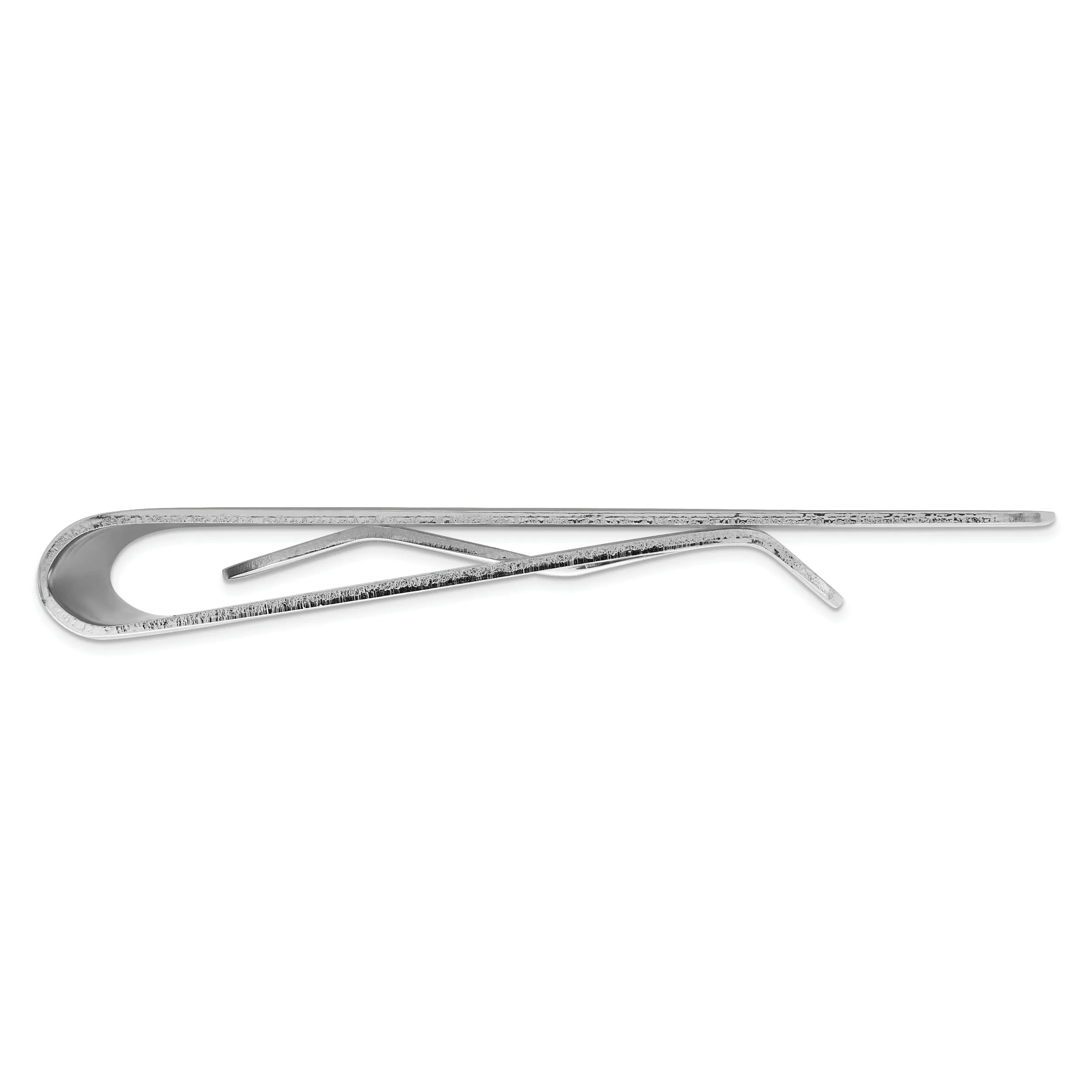 Rhodium Plated Patterned Border Money Clip